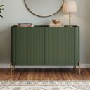 Ver imagem 2 de Aparador Buffet Sala de Jantar 2 Portas Brise Pés Industrial Dourado Naim I03 Musgo - Lyam Decor