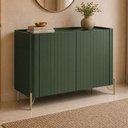Ver imagem 1 de Aparador Buffet Sala de Jantar 2 Portas Brise Pés Industrial Dourado Naim I03 Musgo - Lyam Decor