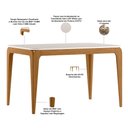 Ver imagem 4 de Mesa de Jantar 4 Lugares Retangular 120cm Tampo MDF com Vidro Claris N01 Ypê Off White - Lyam Decor