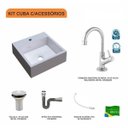 Ver imagem 3 de Kit Cuba Q395 com Torneira 1198 Metal e Válvula 1 Pol. Sifão Cromado e Flexível Compace