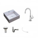 Ver imagem 2 de Kit Cuba Q395 com Torneira 1198 Metal e Válvula 1 Pol. Sifão Cromado e Flexível Compace