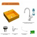 Ver imagem 3 de Kit Cuba Q395 com Torneira 1198 Metal e Válvula Click 1"b Pol. Sifão Pvc e Flexível Compace