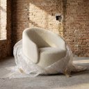 Ver imagem 7 de Poltrona Saara Decorativa Orgânica Bouclê Off White Desk Design
