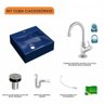 Kit Cuba Q395 com Torneira 1198 Metal e Válvula Click 1"b Pol. Sifão Pvc e Flexível Compace - 3