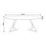 Mesa Sala de Jantar 6 Lugares 218cm Tampo Oval Efron Nogueira/Preto - Gran Belo - 2
