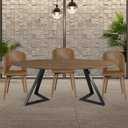 Ver imagem 5 de Mesa Sala de Jantar 6 Lugares 218cm Tampo Oval Efron Nogueira/Preto - Gran Belo