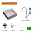 Ver imagem 3 de Kit Cuba Q395 com Torneira 1198 Metal e Válvula Click 1"b Pol. Sifão Pvc e Flexível Compace