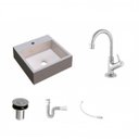 Ver imagem 2 de Kit Cuba Q395 com Torneira 1198 Metal e Válvula Click 1"b Pol. Sifão Pvc e Flexível Compace