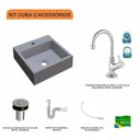 Ver imagem 3 de Kit Cuba Q395 com Torneira 1198 Metal e Válvula Click 1"b Pol. Sifão Pvc e Flexível Compace