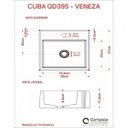 Ver mais imagens de Kit Cuba Q395 com Torneira 1198 Metal e Válvula Click 1"b Pol. Sifão Pvc e Flexível Compace