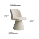 Ver imagem 3 de Kit 04 Cadeiras de Jantar Base Fixa Liz Bouclé Off White - Nexta Casa
