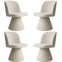 Ver imagem 1 de Kit 04 Cadeiras de Jantar Base Fixa Liz Bouclé Off White - Nexta Casa