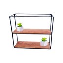 Ver imagem 2 de Prateleira 02 Divisórias Madeira e Ferro Preta 38,5x33