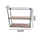 Ver imagem 3 de Prateleira 02 Divisórias Madeira e Ferro Preta 38,5x33