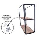 Ver imagem 4 de Prateleira 02 Divisórias Madeira e Ferro Preta 38,5x33