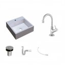 Ver imagem 2 de Kit Cuba Q395 com Torneira 1198 Metal e Válvula Click 1"b Pol. Sifão Pvc e Flexível Compace