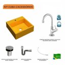 Ver imagem 3 de Kit Cuba Q395 com Torneira 1198 Metal e Válvula Click 1"b Pol. Sifão Pvc e Flexível Compace