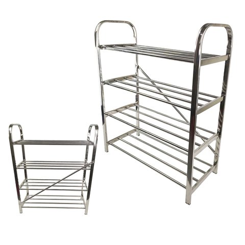 Sapateira Prateleira 4 Andares Inox 12 Pares Tenis Sapato Sandalia Calçado Sapatilha Organizador Cas