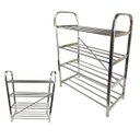 Ver imagem 1 de Sapateira Prateleira 4 Andares Inox 12 Pares Tenis Sapato Sandalia Calçado Sapatilha Organizador Cas