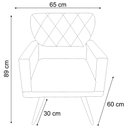 Ver imagem 3 de Kit 2 Poltronas Decorativa Aurora Suede Azul Pés Madeira Mz Decor