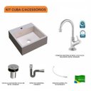 Ver imagem 3 de Kit Cuba Q395 com Torneira 1198 Metal e Válvula Click 1"b Pol. Sifão Cromado e Flexível Compace