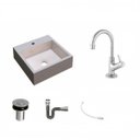 Ver imagem 2 de Kit Cuba Q395 com Torneira 1198 Metal e Válvula Click 1"b Pol. Sifão Cromado e Flexível Compace