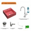 Ver imagem 3 de Kit Cuba Q395 com Torneira 1198 Metal e Válvula Click 1"b Pol. Sifão Cromado e Flexível Compace