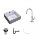 Ver imagem 2 de Kit Cuba Q395 com Torneira 1198 Metal e Válvula Click 1"b Pol. Sifão Cromado e Flexível Compace