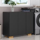 Ver imagem 2 de Armário Lavanderia Com 3 Portas 90 Cm Mp5034 Preto/Natural
