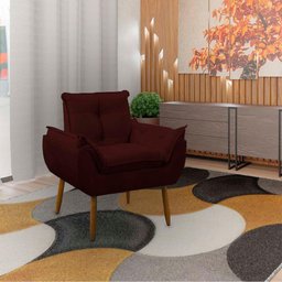 Poltrona Decorativa Sala de Estar Escritório Quarto Prime Cor: Marsala - 2