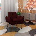 Ver imagem 2 de Poltrona Decorativa Sala de Estar Escritório Quarto Prime Cor: Marsala