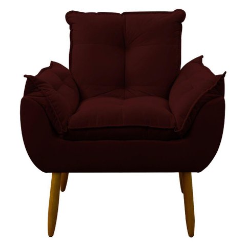 Poltrona Decorativa Sala de Estar Escritório Quarto Prime Cor: Marsala