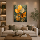 Ver imagem 3 de Quadro Decorativo para Sala Quarto Hall 90x60 Lotus Grande Dourado e Verde