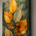 Ver imagem 2 de Quadro Decorativo para Sala Quarto Hall 90x60 Lotus Grande Dourado e Verde