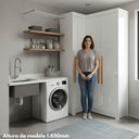 Ver imagem 6 de Armário Multiuso para Lavanderia Modulado 3 Portas com Pés Branco Aurora