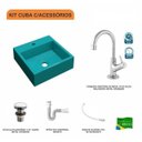 Ver imagem 3 de Kit Cuba Q395 com Torneira 1198 Metal e Válvula Click 1 1/2" e Sifão Pvc e Flexível Compace