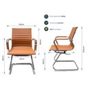 Ver imagem 6 de Kit 2 Cadeiras de Escritório Interlocutor Base Fixa Baixa Stripes Esteirinha Charles Eames Eiffel