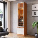 Ver imagem 1 de Cristaleira 2 Portas Reflecta Noble com LED e Espelho MDP/MDF para Sala Moderna