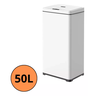 Lixeira Grande de Aço Inox Branca 50l Tampa Automática - 2