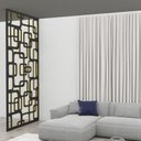 Ver imagem 1 de Painel Vazado Divisória Mdf Napoli Preto Decore Painéis e Divisórias 1,20x2,70m