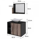 Ver imagem 3 de Armário de Banheiro com Cuba e Espelho 1 Porta 2 Prateleiras Preto ônix/Nogal 13689 - Compace