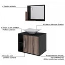 Ver imagem 4 de Armário de Banheiro com Cuba e Espelho 1 Porta 2 Prateleiras Preto ônix/Nogal 13689 - Compace