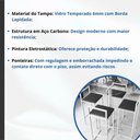 Ver imagem 3 de Conjunto Mesa Alta Bistrô Redonda Vidro 4 Banquetas Estofado Ind White Don Castro Decor