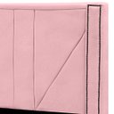 Ver imagem 3 de Cabeceira Casal Estofada para Cama Box Toronto Veludo Rosa Bebe