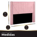 Ver imagem 4 de Cabeceira Casal Estofada para Cama Box Toronto Veludo Rosa Bebe