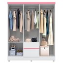 Ver imagem 4 de Guarda Roupa 6P Bremen Branco/Rosa/Branco
