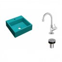 Ver imagem 2 de Kit Cuba Q395 com Torneira 1198 Metal e Válvula Click 1"b Pol. Compace