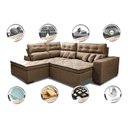 Ver imagem 3 de Sofá de Canto 2,60x2,36m Retrátil e Reclinável com Molas Cama inBox Platinum Esquerdo Suede