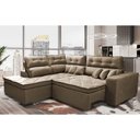 Ver imagem 1 de Sofá de Canto 2,60x2,36m Retrátil e Reclinável com Molas Cama inBox Platinum Esquerdo Suede