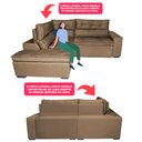 Ver imagem 4 de Sofá de Canto 2,60x2,36m Retrátil e Reclinável com Molas Cama inBox Platinum Esquerdo Suede